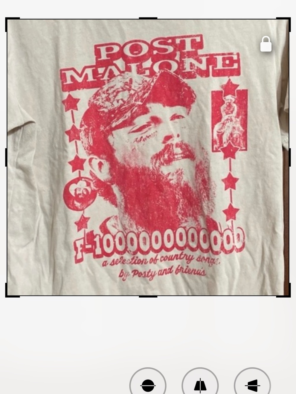 Post Malone Cream Short-Sleeve Tee with Red Graphic